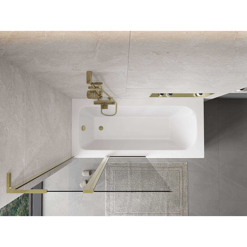 Mexen Mist L sprchová zástěna dvoukřídlá 100 x 150 cm, transparentní, zlatá - 8A9L-100-011-50-00