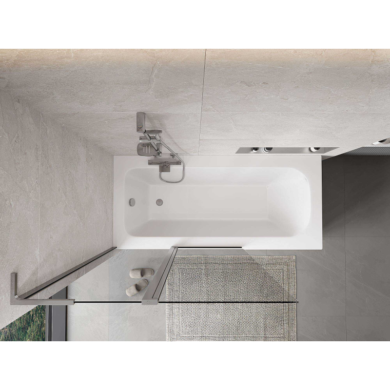 Mexen Mist L vanová zástěna dvoukřídlá 110 x 150 cm, transparentní, chrom - 8A9L-110-011-01-00