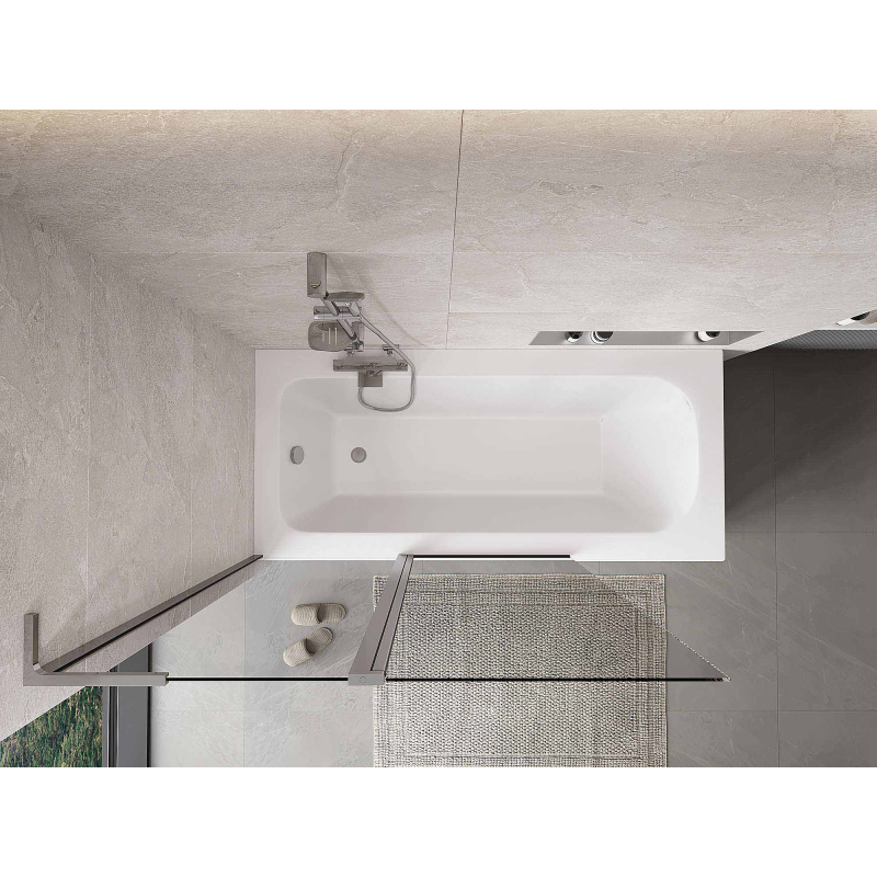 Mexen Mist L vanová zástěna dvoukřídlá 120 x 150 cm, transparentní, chrom - 8A9L-120-011-01-00