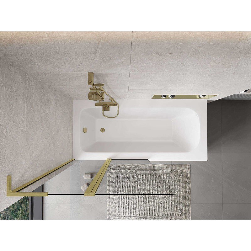 Mexen Mist L sprchová stěna dvoukřídlá 100 x 150 cm, transparentní, zlatý kartáčovaný - 8A9L-100-011-55-00