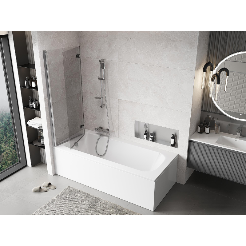 Mexen Mist vana paravan 2-křídlové levé 120 x 150 cm, průhledné, chrom - 8A9-120-002-01-00-L