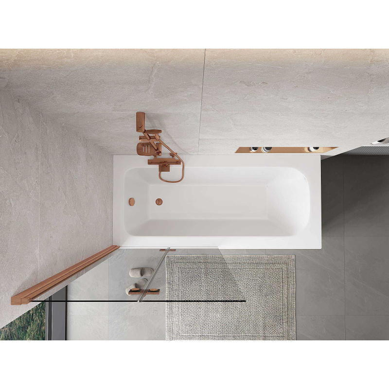 Mexen Mist sprchová zástěna 2křídlá levá 90 x 150 cm, transparentní, kartáčovaná měď - 8A9-090-002-65-00-L