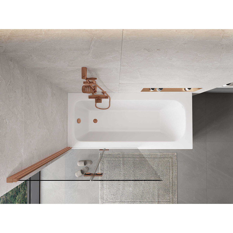 Mexen Mist sprchová zástěna dvoukřídlá levá 100 x 150 cm, transparentní, kartáčovaná měď - 8A9-100-002-65-00-L