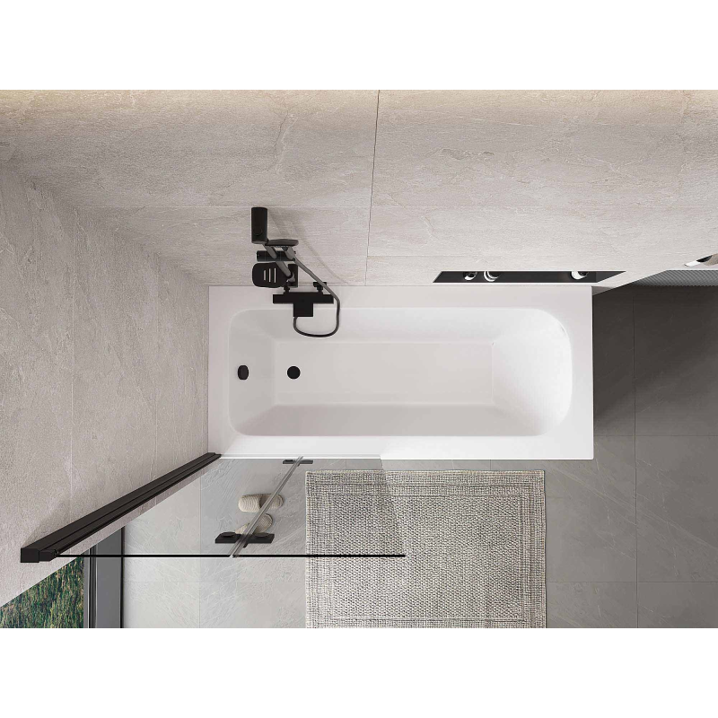 Mexen Mist sprchová zástěna 2-křídlová levá 80 x 150 cm, transparentní, černá - 8A9-080-002-70-00-L