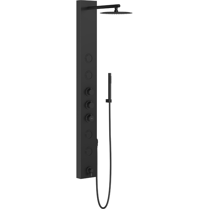 Mexen Ivo sprchový panel s výlevkou, černý - 7608-03-70