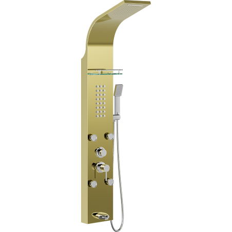Mexen Adrox sprchový panel s výtokem, zlatý - 7613-04-50