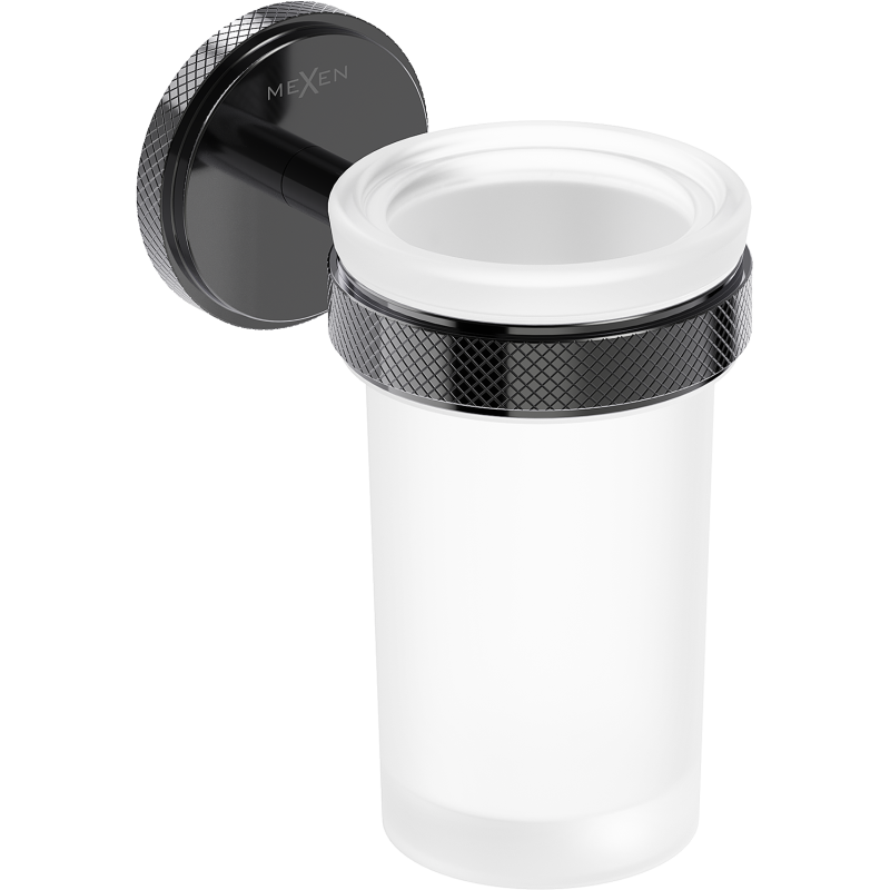 Mexen Gravo pohárek na kartáčky, černý chrom - 70A93051-73