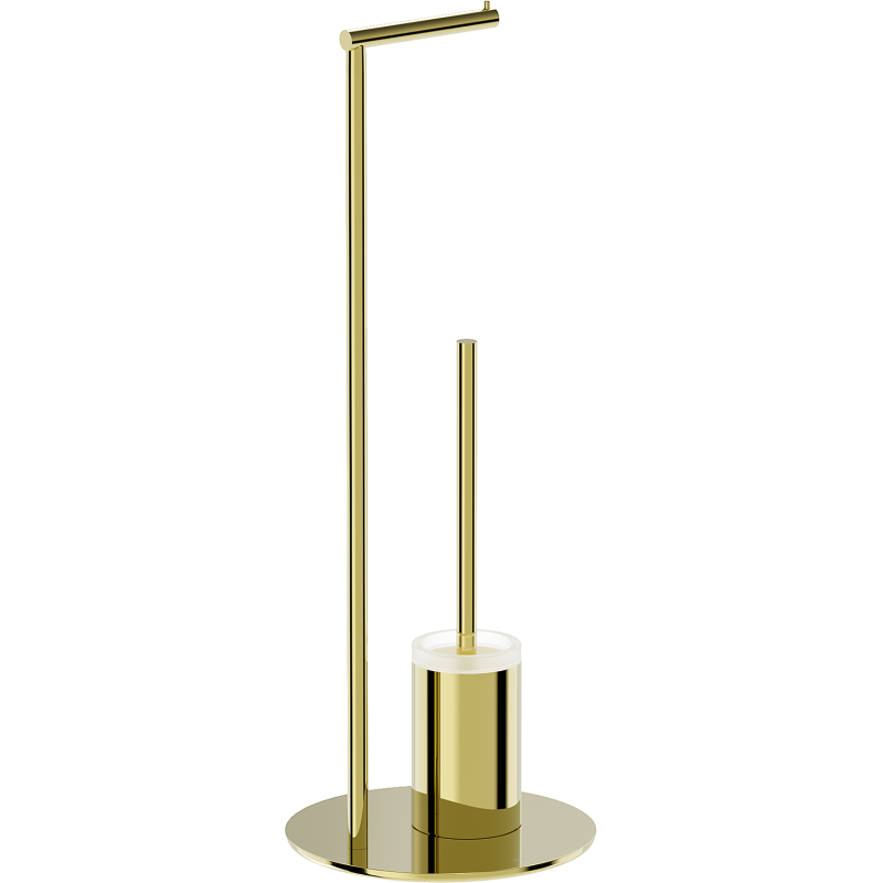 Mexen Loop stojící toaletní kartáč s držákem na papír, zlatý - 70A71095-50