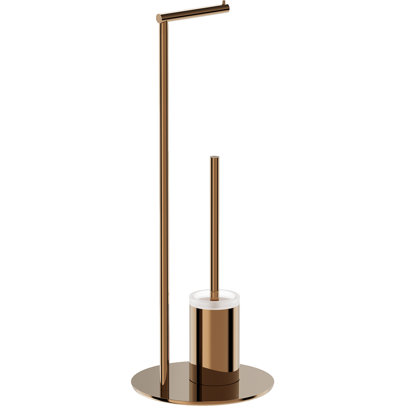 Mexen Loop stojící toaletní kartáč s držákem na papír, růžové zlato - 70A71095-60