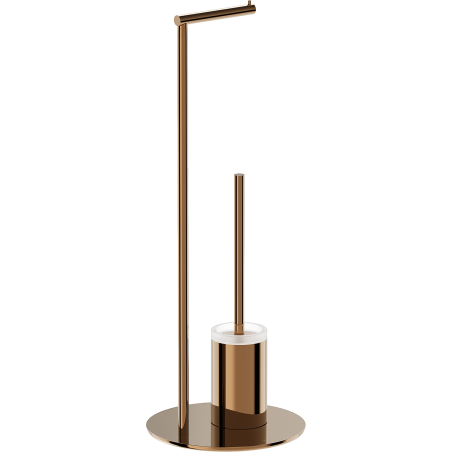 Mexen Loop stojící toaletní kartáč s držákem na papír, růžové zlato - 70A71095-60