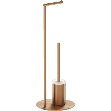 Mexen Loop stojící toaletní kartáč s držákem na papír, kartáčovaná měď - 70A71095-65