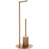 Mexen Loop stojící toaletní kartáč s držákem na papír, kartáčovaná měď - 70A71095-65
