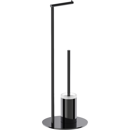 Mexen Loop stojící WC kartáč s držákem na papír, černý chrom - 70A71095-73
