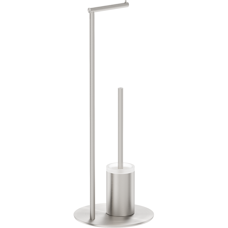 Mexen Loop stojící toaletní kartáč s držákem na papír, kartáčovaný nikl - 70A71095-97