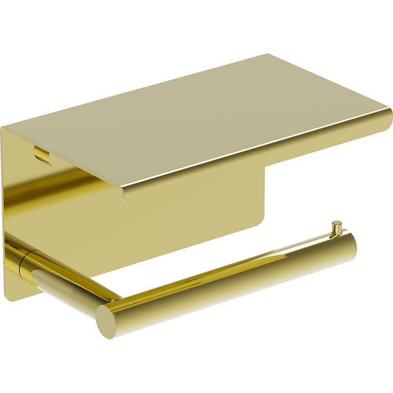 Mexen Loop držák na toaletní papír s poličkou, zlatý - 70A71022-50