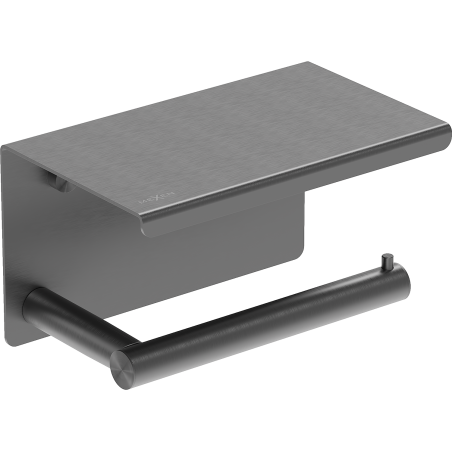 Mexen Loop držák na toaletní papír s poličkou, kartáčovaná gun gray - 70A71022-66