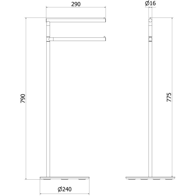 Mexen Loop stojan na ručníky, chromový - 70A71097-00