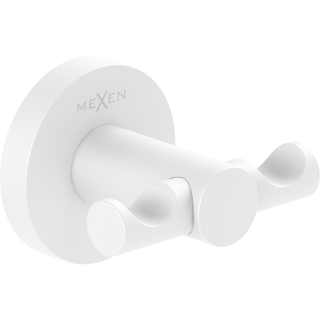 Mexen Ovio dvojitý háček na ručník, bílý - 70A19512-20