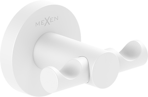 Mexen Ovio dvojitý háček na ručník, bílý - 70A19512-20