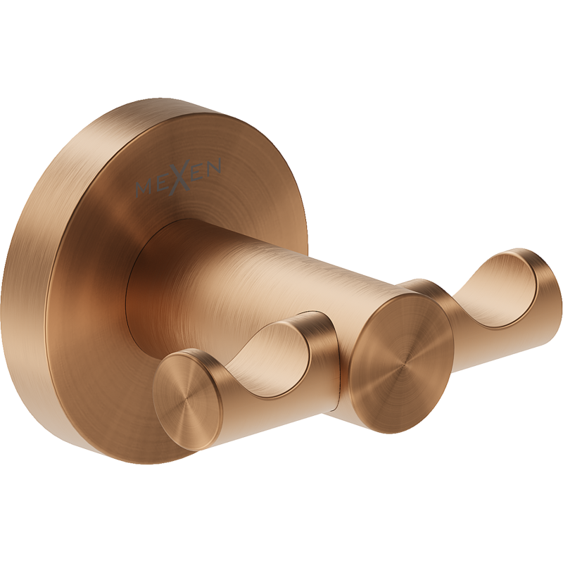 Mexen Ovio dvojitý háček na ručník, kartáčovaná měď - 70A19512-65