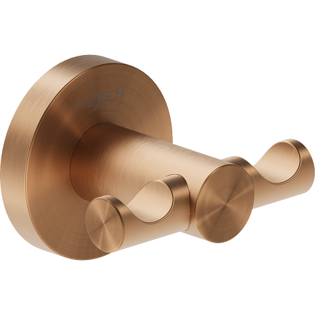 Mexen Ovio dvojitý háček na ručník, kartáčovaná měď - 70A19512-65