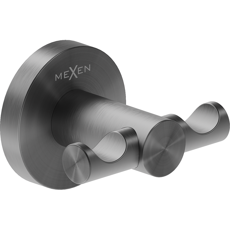 Mexen Ovio dvojitý háček na ručník, kartáčovaná zbraň šedá - 70A19512-66