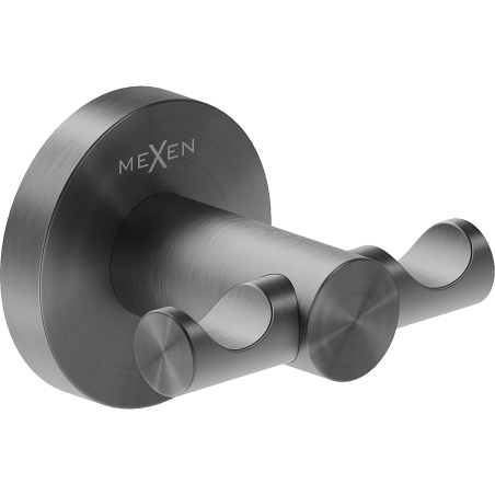 Mexen Ovio dvojitý háček na ručník, kartáčovaná zbraň šedá - 70A19512-66