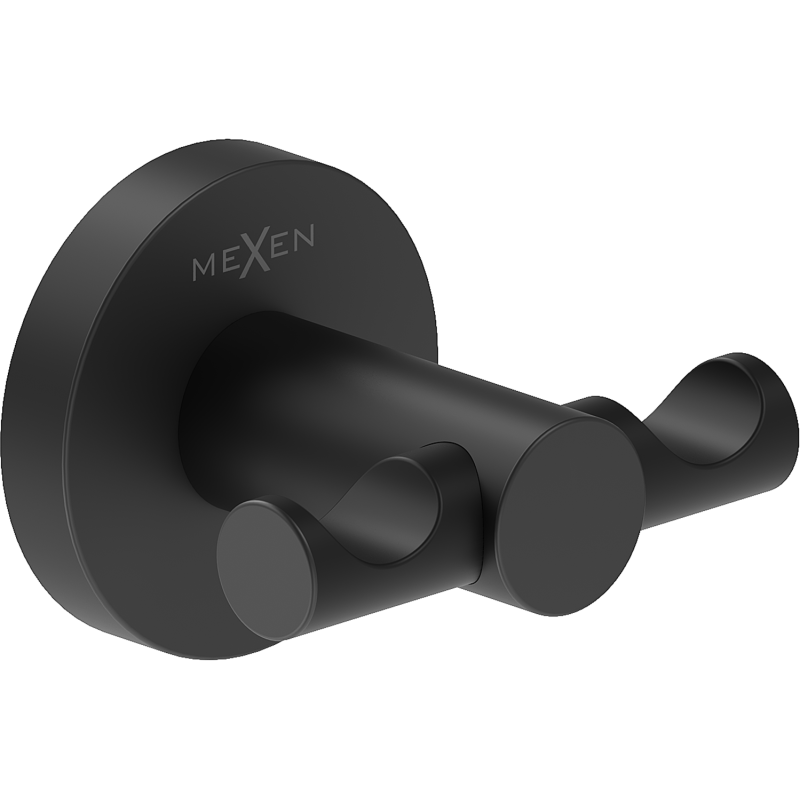 Mexen Ovio dvojitý háček na ručník, černý - 70A19512-70