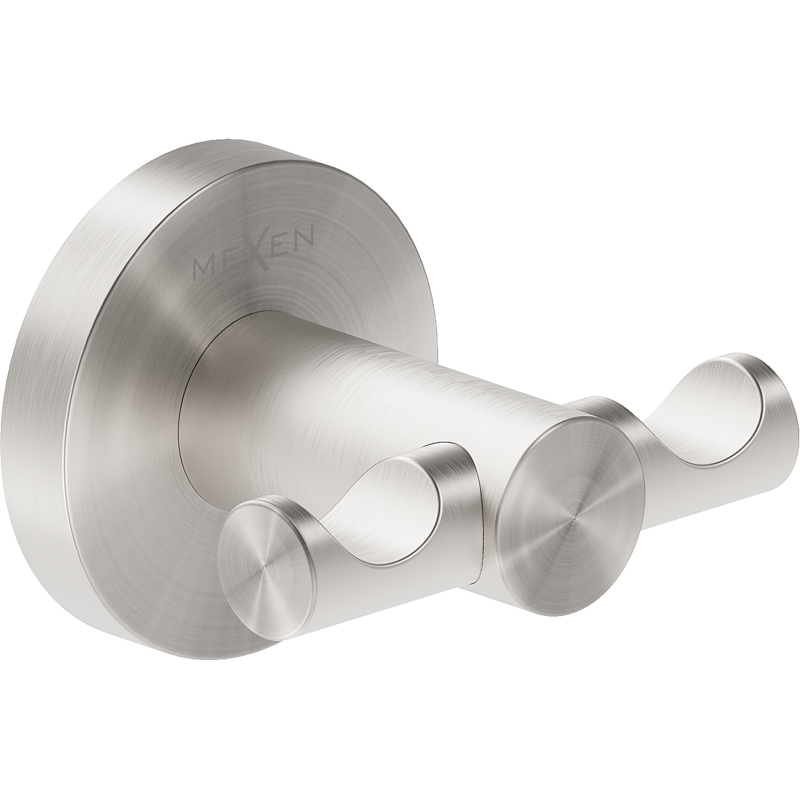 Mexen Ovio dvojitý háček na ručník, kartáčovaný nikl - 70A19512-97