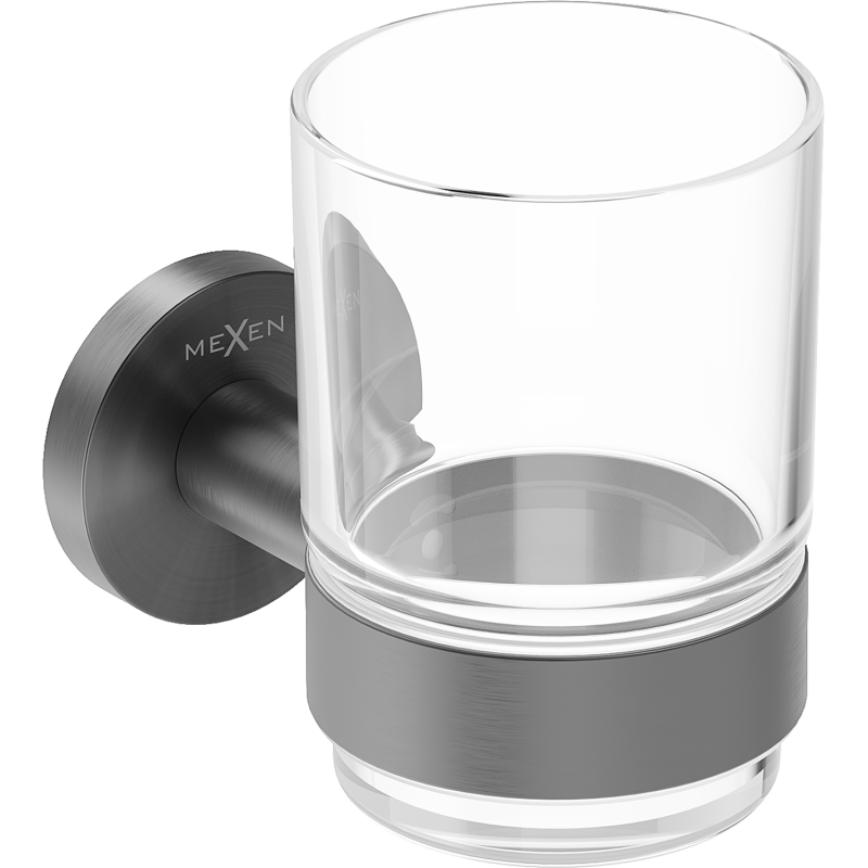 Mexen Ovio kelímek na kartáčky, gun gray kartáčovaný - 70A19551-66