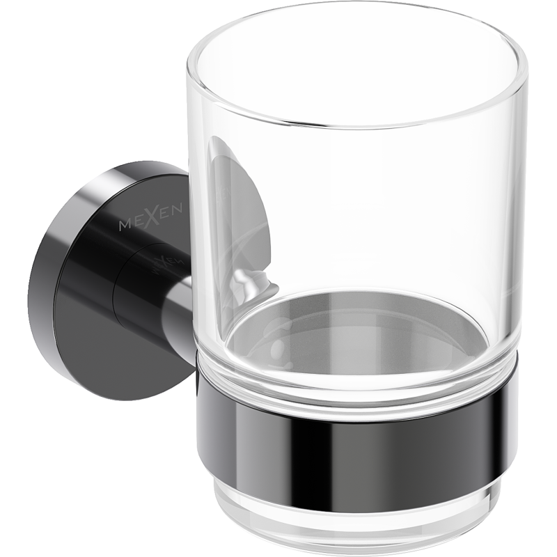 Mexen Ovio pohárek na kartáčky, černý chrom - 70A19551-73