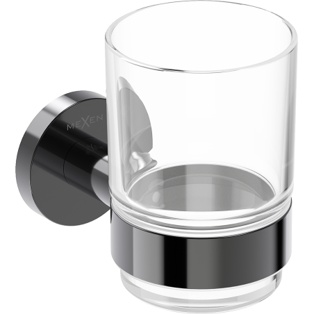 Mexen Ovio pohárek na kartáčky, černý chrom - 70A19551-73