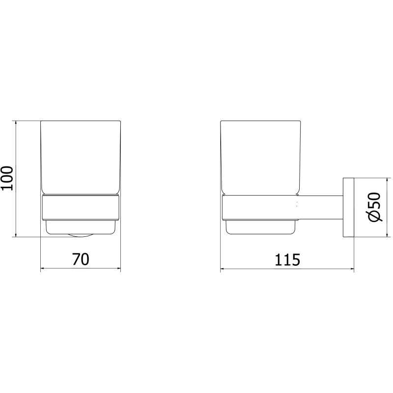 Mexen Ovio kelímek na kartáčky, kartáčovaný nikl - 70A19551-97