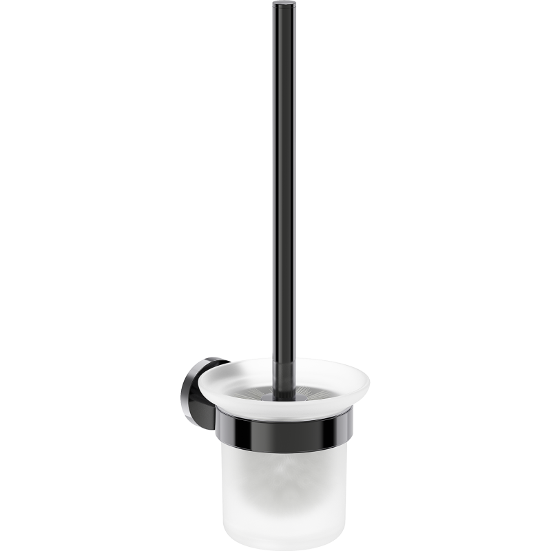 Mexen Ovio toaletní kartáč, černý chrom - 70A19571-73