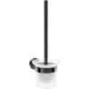 Mexen Ovio toaletní kartáč, černý chrom - 70A19571-73