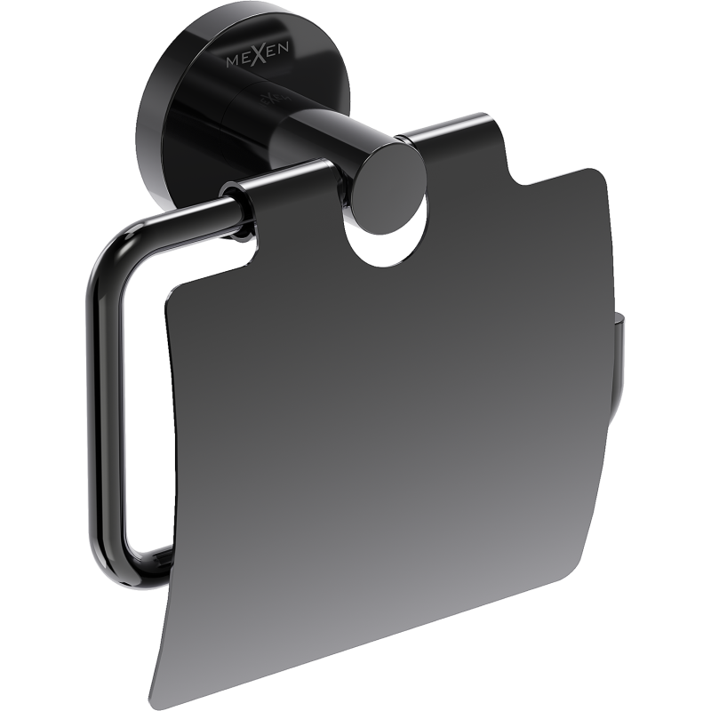 Mexen Ovio držák na toaletní papír, černý chrom - 70A19521-73