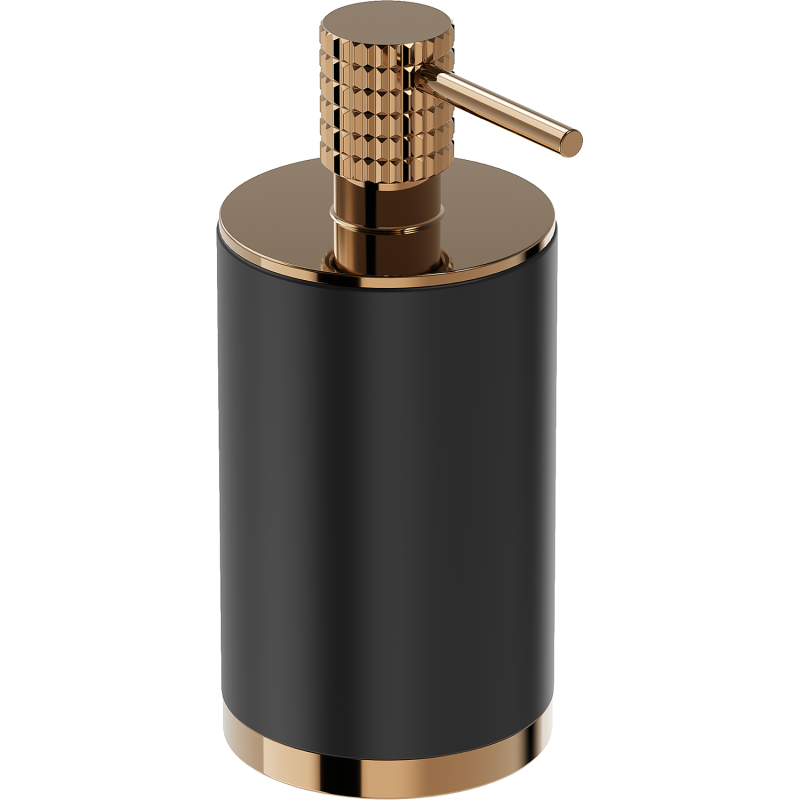 Mexen Triv stojací dávkovač mýdla, černý/růžové zlato - 70A33059-60B