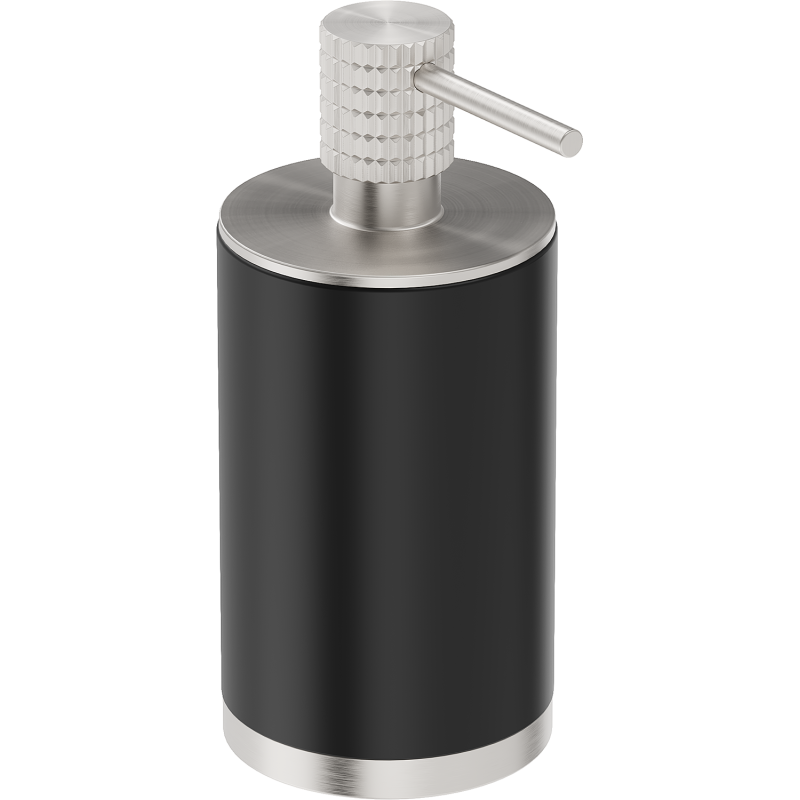 Mexen Triv stojací dávkovač mýdla, černý/kartáčovaný nikl - 70A33059-97B