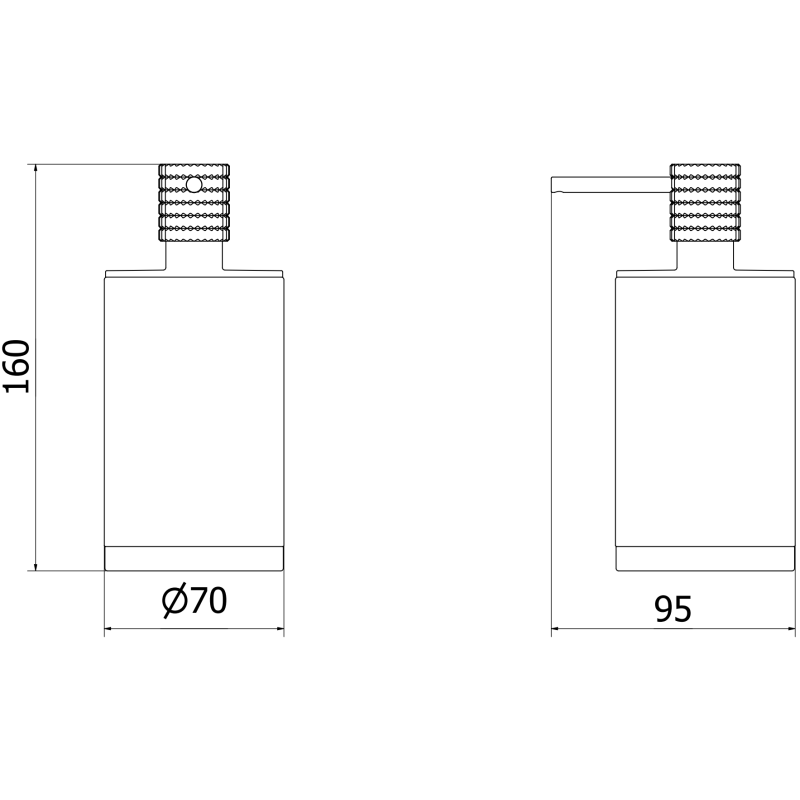 Mexen Triv stojanový dávkovač mýdla, bílý/zlatý - 70A33059-50W