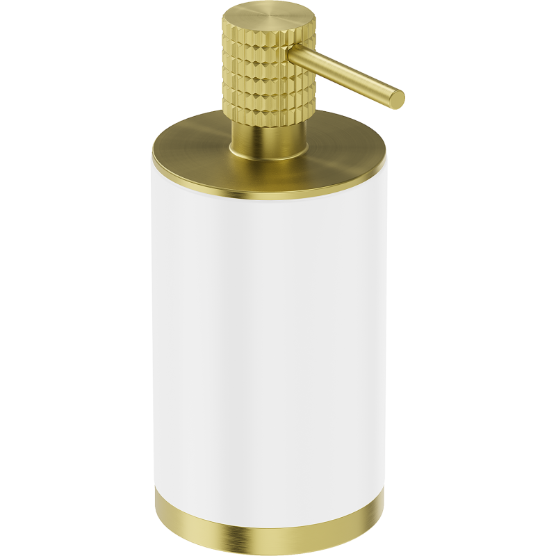 Mexen Triv stojanový dávkovač mýdla, bílý/zlatý kartáčovaný - 70A33059-55W