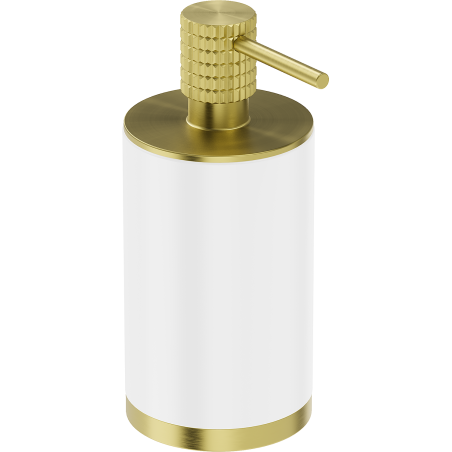 Mexen Triv stojanový dávkovač mýdla, bílý/zlatý kartáčovaný - 70A33059-55W