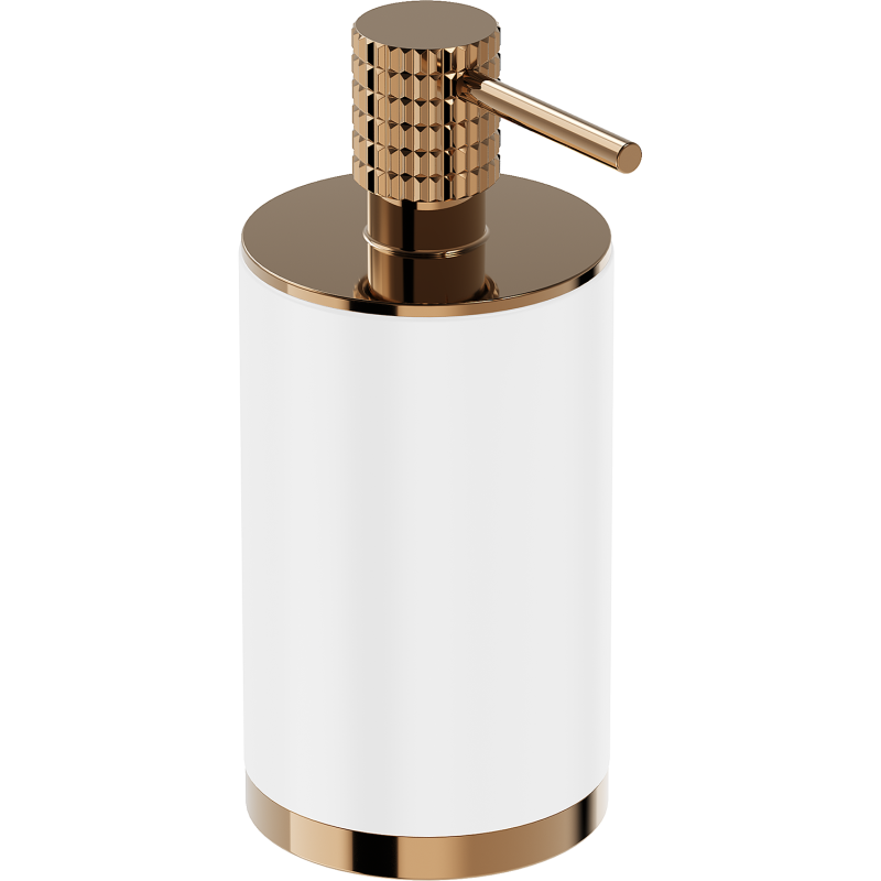 Mexen Triv stojánkový dávkovač na mýdlo, bílý/růžové zlato - 70A33059-60W