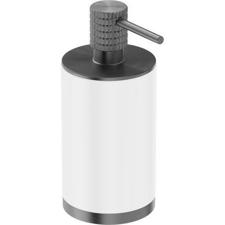 Mexen Triv stojanový dávkovač mýdla, bílý/kartáčovaný gun šedý - 70A33059-66W