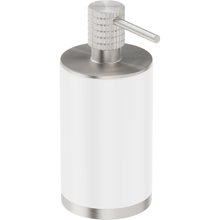 Mexen Triv stojanový dávkovač mýdla, bílý/kartáčovaný nikl - 70A33059-97W