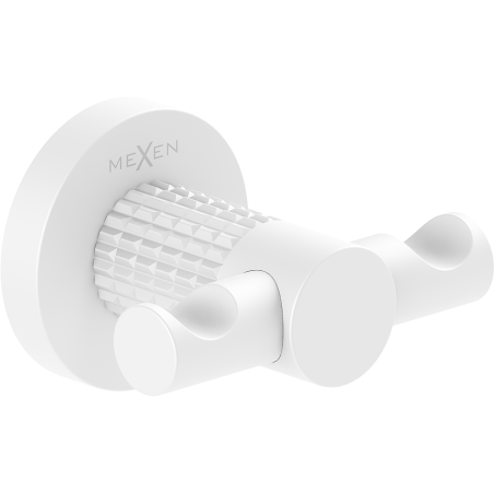 Mexen Triv dvojitý háček na ručník, bílý - 70A33012-20