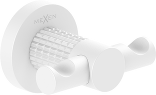 Mexen Triv dvojitý háček na ručník, bílý - 70A33012-20