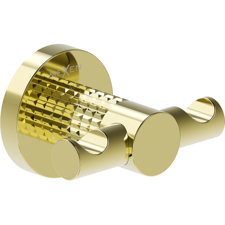 Mexen Triv dvojitý háček na ručník, zlatý - 70A33012-50