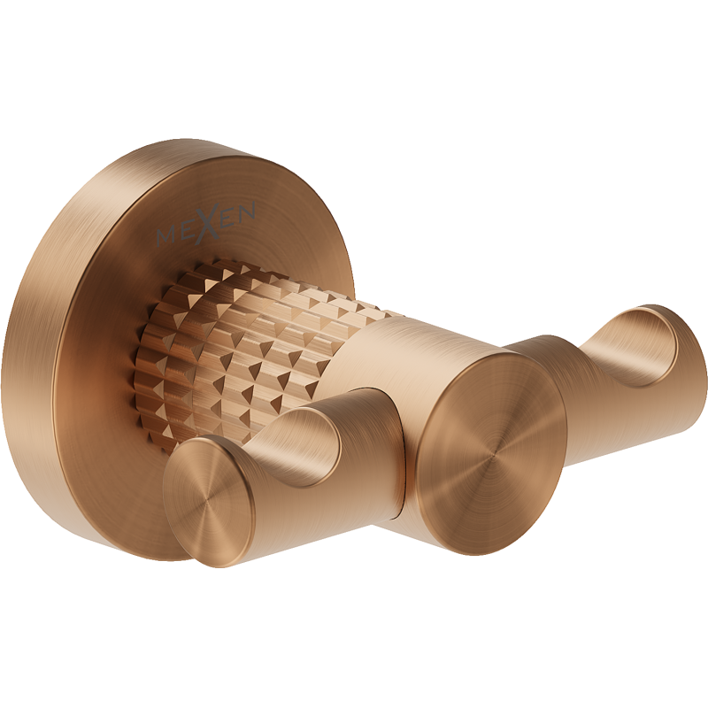 Mexen Triv dvojitý háček na ručník, kartáčovaná měď - 70A33012-65