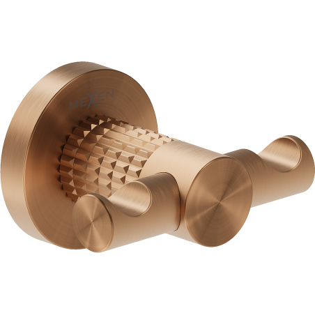 Mexen Triv dvojitý háček na ručník, kartáčovaná měď - 70A33012-65