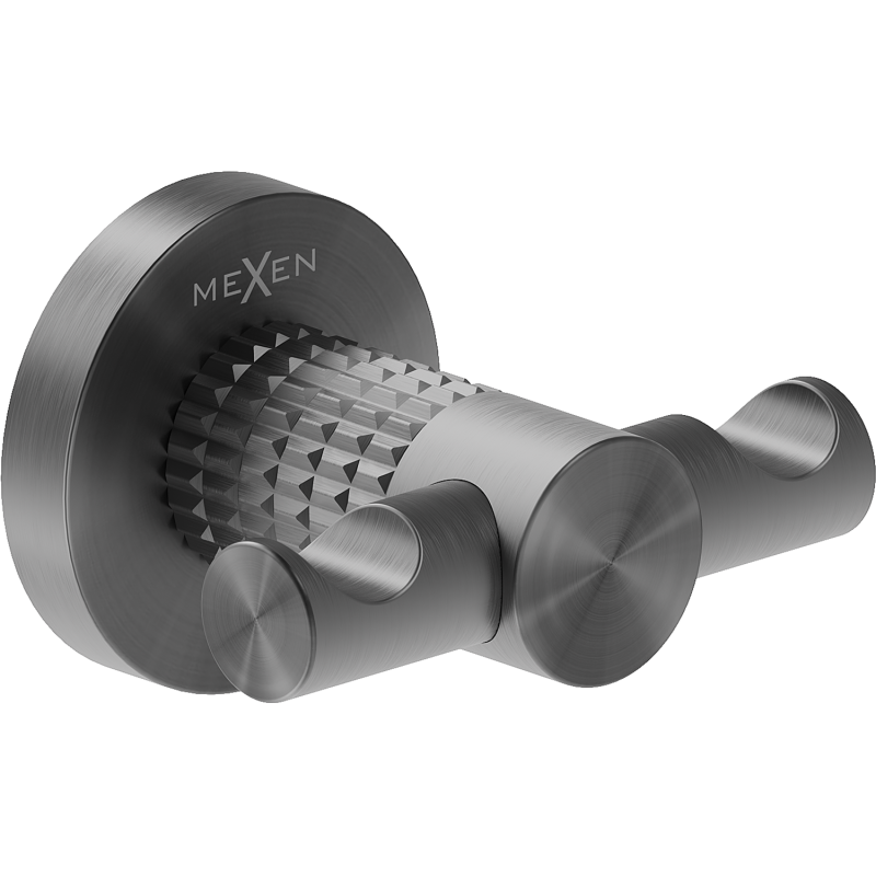 Mexen Triv dvojitý háček na ručník, gun gray kartáčovaný - 70A33012-66